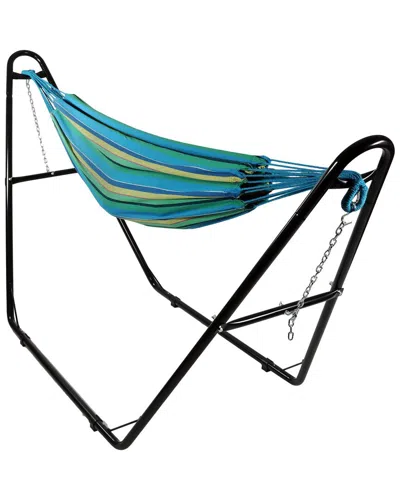 Sunnydaze 2-person Brazilian Cotton Hammock With Universal Stand In Green