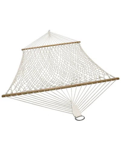 Sunnydaze 2-person Cotton Spreader Bar Rope Hammock In Off-white