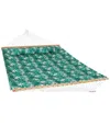 Sunnydaze 2-person Fabric Spreader Bar Hammock And Pillow In Green