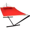 SUNNYDAZE 2-PERSON QUILTED DOUBLE HAMMOCK WITH SPREADER BARS WITH FREESTANDING STAND - 400 LB WEIGHT CAPACITY/