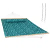 Sunnydaze 2-person Fabric Spreader Bar Hammock And Pillow