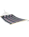 Sunnydaze 2-person Quilted Spreader Bar Hammock Bed And Pillow In Blue