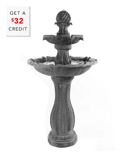 Sunnydaze 2-tier Arcade Solar Water Fountain W/ Battery With $32 Credit In Black