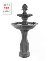 Sunnydaze 2-tier Arcade Solar Water Fountain W/ Battery With $32 Credit In Black