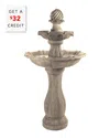Sunnydaze 2-tier Arcade Solar Water Fountain W/ Battery With $32 Credit In Brown