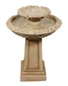 Shop Sunnydaze 2-tier Beveled Flower Outdoor Water Fountain In Brown