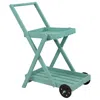 Sunnydaze 2-tier Fir Wheeled Planter Stand - 34" H - Robin Egg Blue