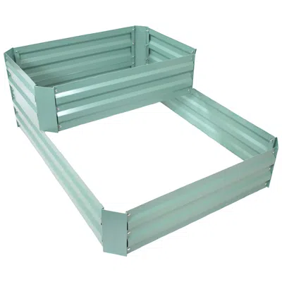 Sunnydaze 2-tier Galvanized Steel Raised Garden Bed - 17.75" H