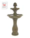 Sunnydaze 2-tier Pineapple Solar Fountain With Battery Backup With $32 Credit In Brown