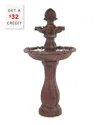 Sunnydaze 2-tier Pineapple Solar Fountain With Battery Backup With $32 Credit In Brown