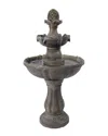 Sunnydaze 2 Tier Pineapple Solar Outdoor Water Fountain With Battery In Brown