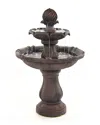 Sunnydaze 2-tier Solar Outdoor Fountain With Battery Backup In Brown