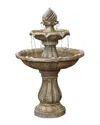 Sunnydaze 2-tier Solar Powered Water Fountain In Brown