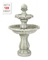 Sunnydaze 2-tier Solar Powered Water Fountain With $28 Credit In White