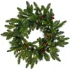 Sunnydaze 24" Diameter Indoor Or Outdoor Pvc Christmas Wreath With Pinecones And Berries - Traditional