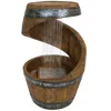 Sunnydaze 25"h Electric Resin Spiraling Barrel Outdoor Water Fountain With Led Lights
