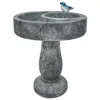 Sunnydaze 27" H Bird Bath With Birdseed Feeder Compartment