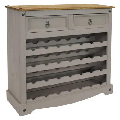 Sunnydaze 28-bottle Freestanding Wine Rack - Solid Pine - Gray - 34.5"