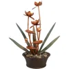 Sunnydaze Copper Flower Blossoms Outdoor Water Fountain
