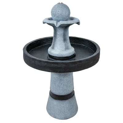 Sunnydaze 29.5" H Contemporary 2-tone Outdoor Water Fountain With Light
