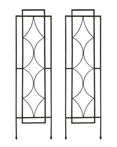 Sunnydaze 2-pack Decorative Steel Diamonds Garden Trellis In Black