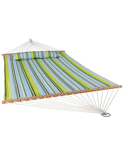 Sunnydaze 2-person Quilted Outdoor Spreader Bar Hammock Bed In Green