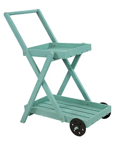 Sunnydaze 2-tier Fir Wheeled Planter Stand In Green