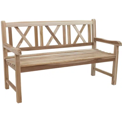 Sunnydaze 3-person Teak Outdoor Patio Garden Bench With Cross-back In Brown