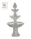 Sunnydaze 3-tier Welcome Outdoor Water Fountain Backyard Patio Feature With $54 Credit In White