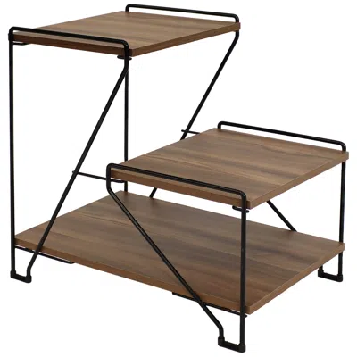 Sunnydaze 3-tiered Woodgrain-look Accent Table In Brown