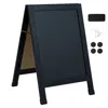 Sunnydaze 30 In. X 20 In. Double-sided Magnetic A-frame Chalkboard With Chalk And Eraser - Black