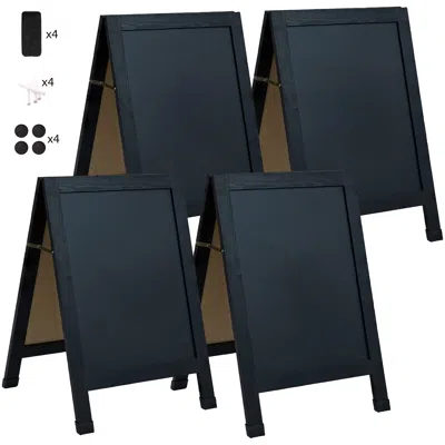 Sunnydaze 30 In. X 20 In. Double-sided Magnetic A-frame Chalkboard With Chalk And Eraser