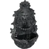 Sunnydaze 30"h Solar-powered With Battery Pack Polyresin Stoic Courage Lion Head Outdoor Wall-mount Fountain