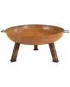 Sunnydaze 30in Fire Pit Cast Iron With Rustic Finish Wood-burning Fire Bowl In Orange