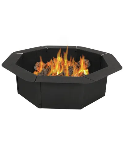 Sunnydaze 30in Fire Ring Octagon Heavy-duty Steel Fire Pit Liner Insert In Black