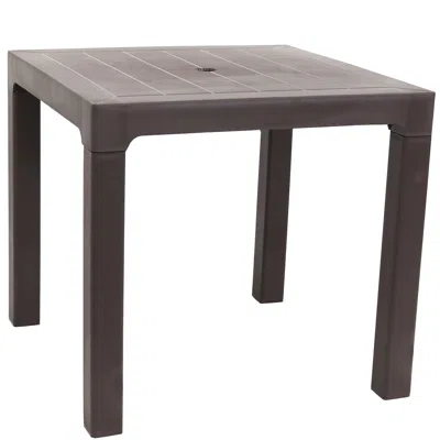 Sunnydaze 31" Square Polypropylene Indoor/outdoor Patio Dining Table, Brown