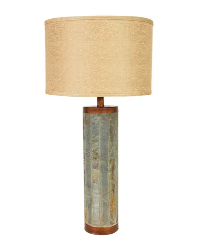 Sunnydaze 31in Cylinder Slate Indoor Table Lamp In Multi