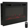 Sunnydaze 32-in Modern Flame Wall-mounted Or Recessed Indoor Electric Fireplace With Led Lights - Black Finish In Black