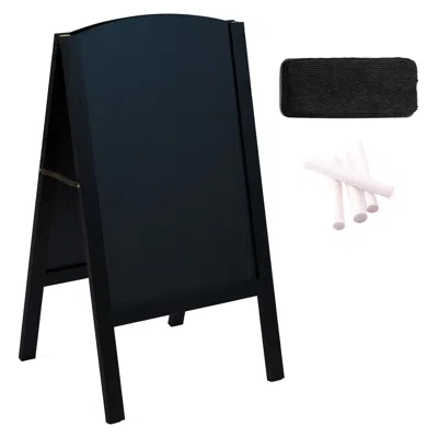 Sunnydaze 32 In. X 18 In. Double-sided Rounded A-frame Chalkboard With Chalk And Eraser