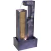 Sunnydaze 32"h Electric Metal Cascading Tower Outdoor Water Fountain With Led Lights