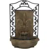 Shop Sunnydaze 33"h Solar-powered Polystone French Lily Design Outdoor Wall-mount Water Fountain