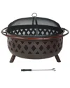 Sunnydaze 36in Fire Pit Steel In Bronze