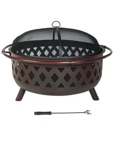 Sunnydaze 36in Fire Pit Steel In Bronze