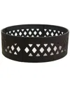 Sunnydaze 36in Wood Burning Fire Ring Steel W/ Crossweave Cut Out Design & Poker In Black