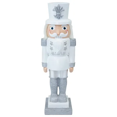 Sunnydaze 37" Sterling The Silver Christmas Nutcracker Statue In Gray