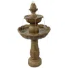 Sunnydaze 38"h Electric Resin 2-tier Blooming Flower Outdoor Water Feature