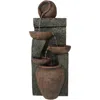 Sunnydaze 39"h Electric Polyresin And Fiberglass Cascading Earthenware Tiered Outdoor Water Fountain