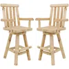 Sunnydaze 4 Foot Unfinished Wood Swivel Bar Stool Rustic Log Cabin Style 2pk