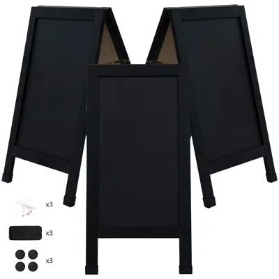 Sunnydaze 40 In. X 20 In. Double-sided Magnetic A-frame Chalkboard With Chalk And Eraser - 4-pk