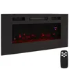 Sunnydaze 40" Indoor Wall-mounted Or Recesssed Installation Electric Fireplace - Black
